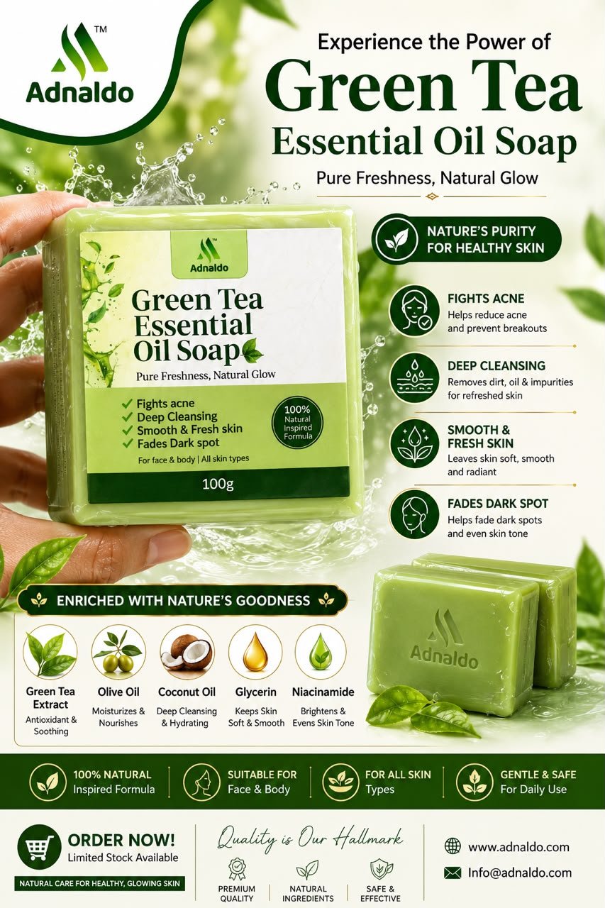 ADNALDO Green Tea Essential Oil Soap